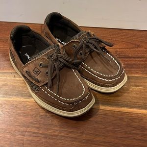 Sperry Topsider boys brown loafers size 10